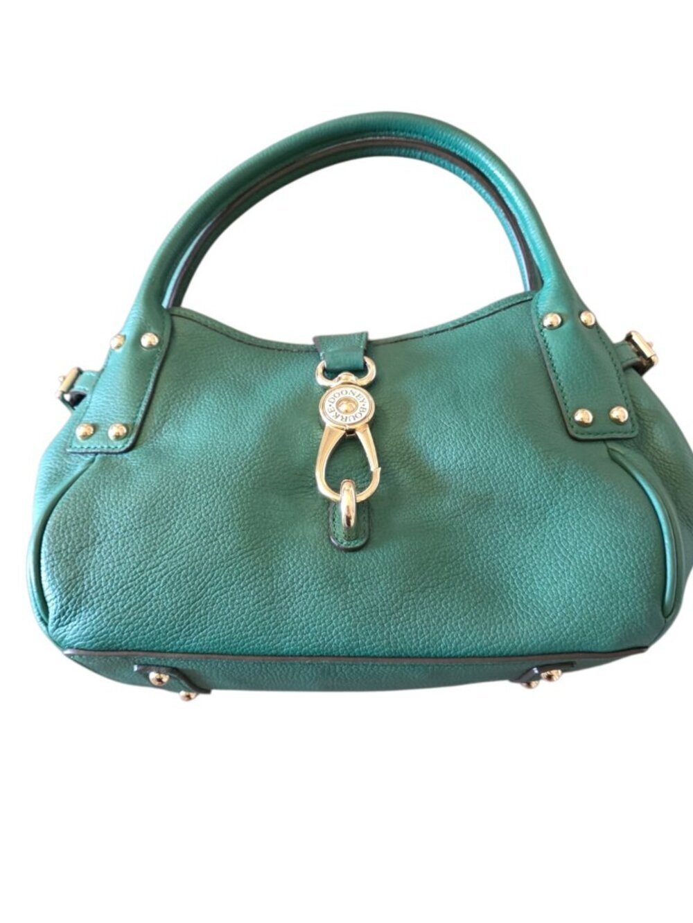 Dooney & Bourke Belvedere Logo Lock Satchel Jade Green Pebble Leather Bag - Picture 16 of 16